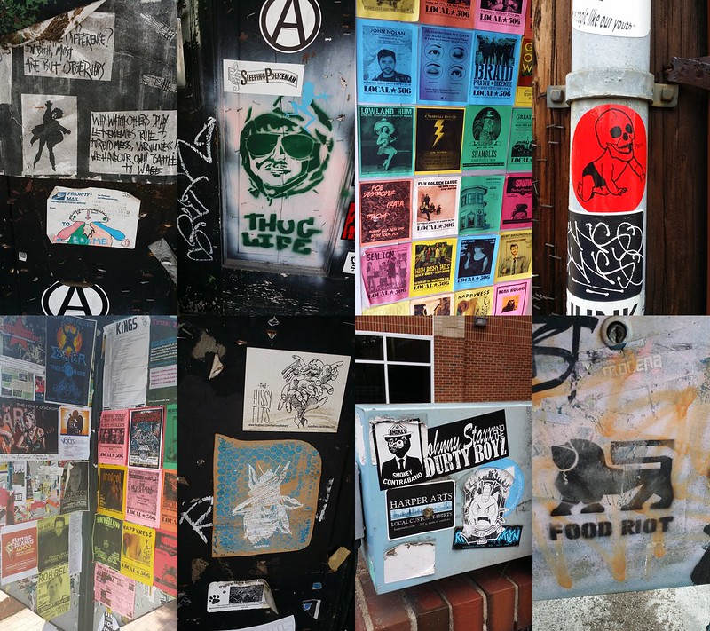  Stickers and Band Flyers of Chapel Hill North Carolina