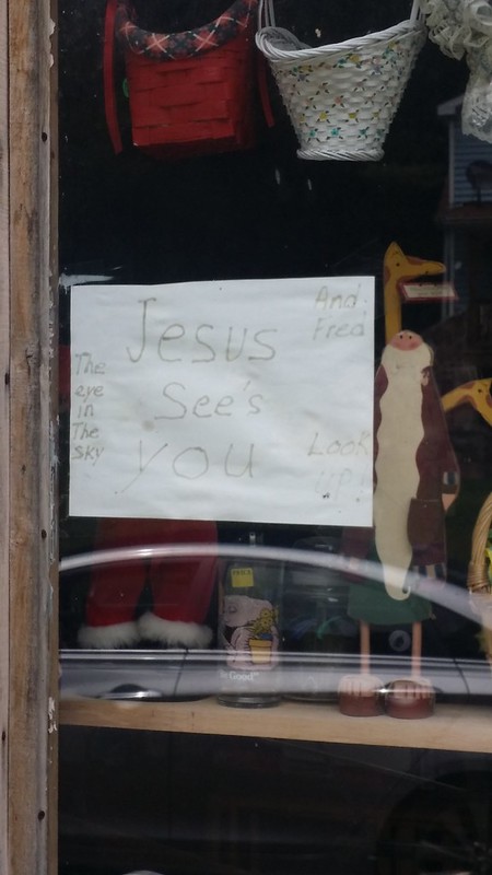 Jesus is watching you. Freddy's Mart