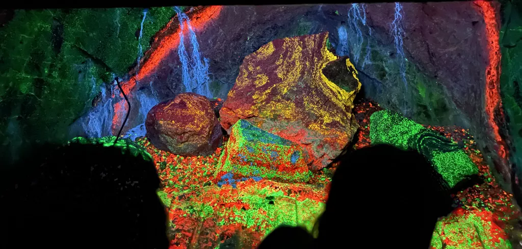 Fluorescent rocks. The Sterling Hill Mining Museum